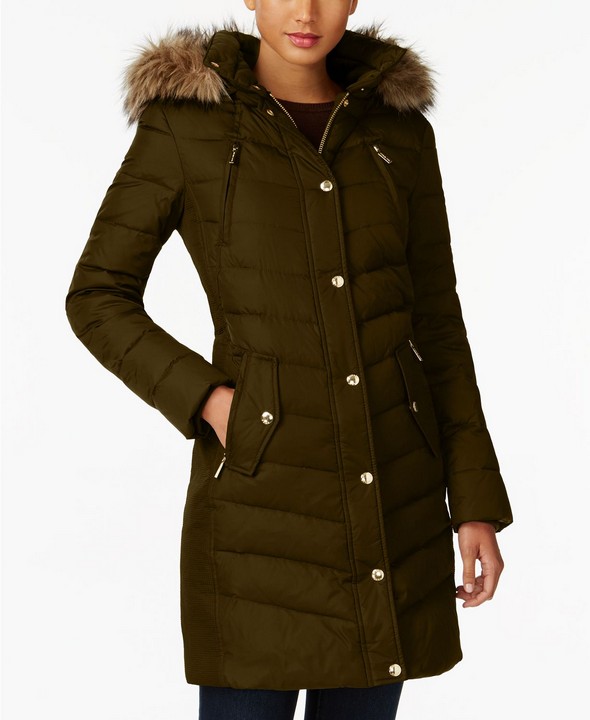 michael kors hooded puffer coat