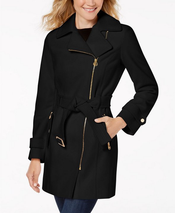 mk asymmetrical belted coat