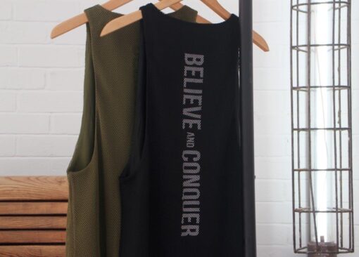 4 X PALLETS OF BELIEVE AND CONQUER GYM WEAR CLOTHING *BRAND NEW AND SEALED*