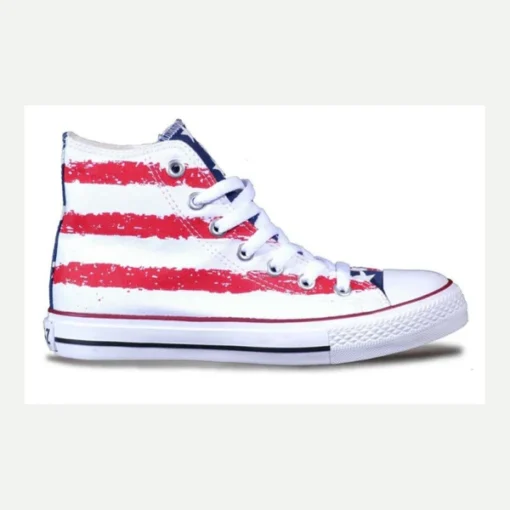 1 X PALLET OF ANDY-Z USA WHITE HIGH TOP TRAINERS *MULTIPLE PALLETS AVAILABLE