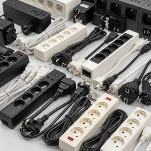 6 PALLETS OF ASSORTED EU ELECTRICAL SOCKET ITEMS TO INCLUDE APPROX. 3,000 EXTENSION LEADS