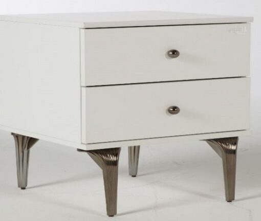 1 X PALLET OF RIX WHITE WOOD FURNITURE TO INCLUDE 2 DRAWER NIGHTSTAND, 4 DRAWER TALL WIDE CHEST & 3 DRAWER DRESSER WITH CUPBOARD (MULTIPLE PALLETS AVAILABLE)